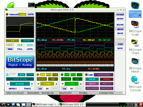 BitScope Raspberry Pi Oscilloscope Software.