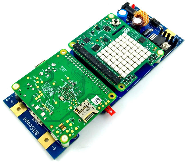 BitScope Blade Uno Pi and Raspberry Pi Sense HAT