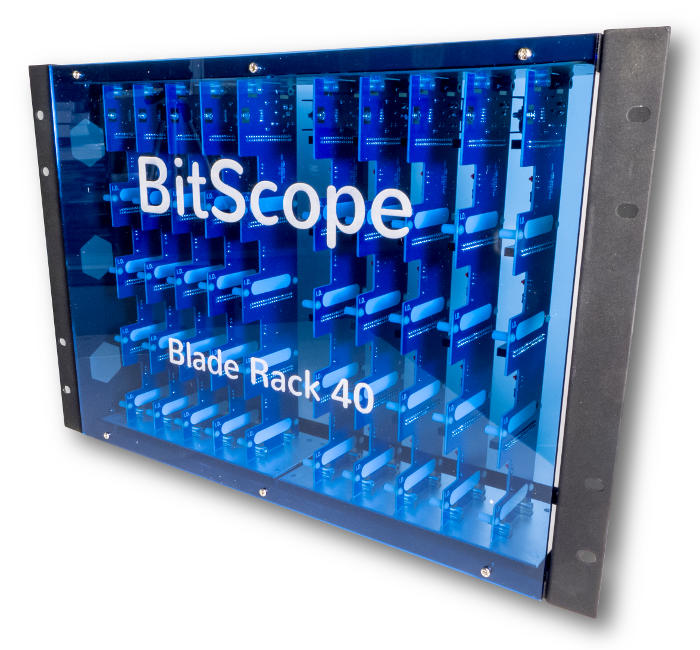 BitScope Blade Rack 40, Power & Mounting for 40 Raspberry Pi (Raspberry Pi not included).